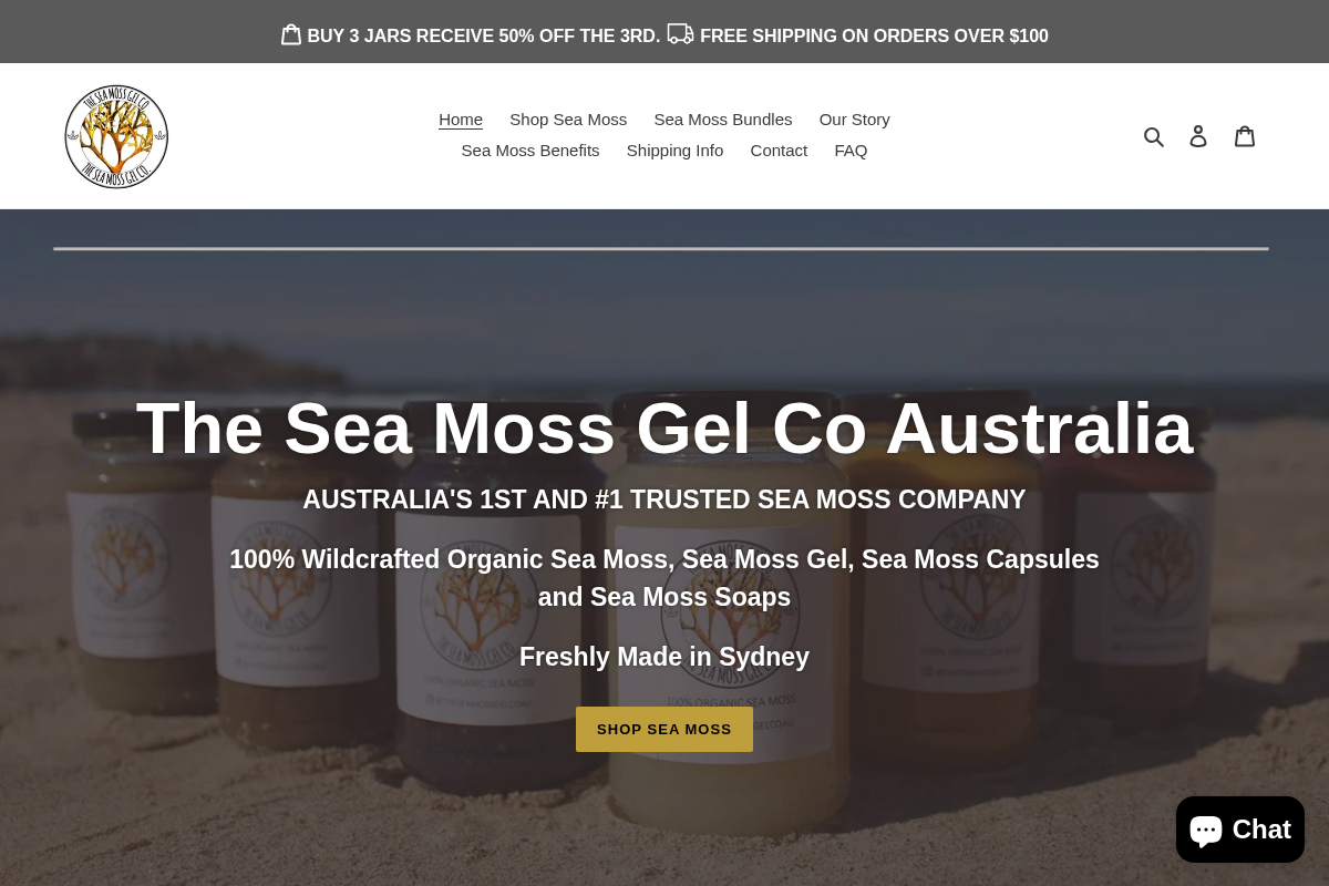 The Sea Moss Gel Co AU homepage screenshot