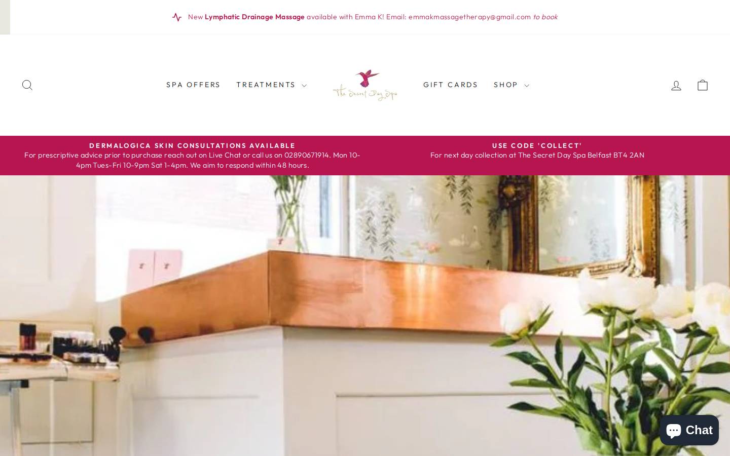 Thesecretdayspa homepage screenshot