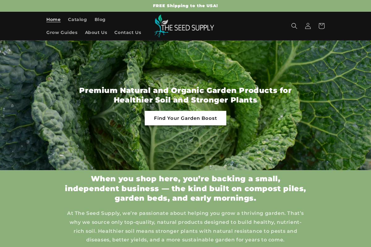 theseedsupply.com homepage screenshot