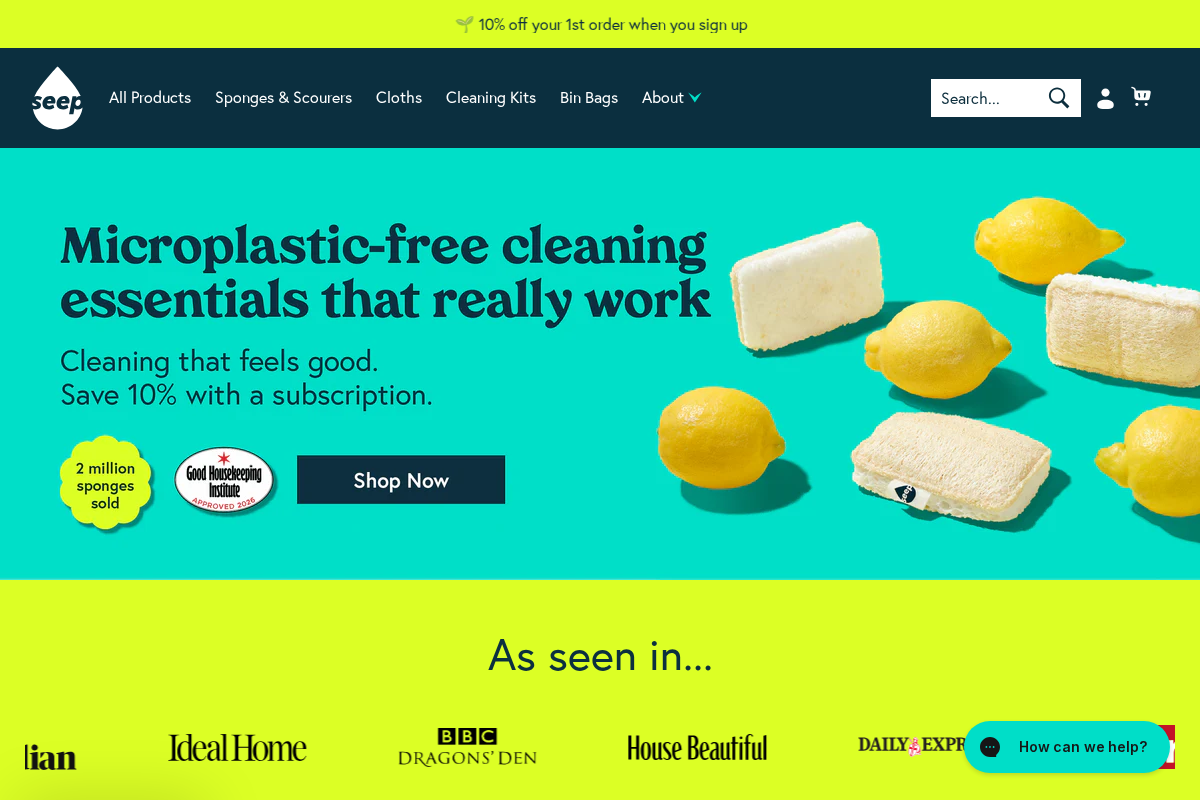 Seep homepage screenshot