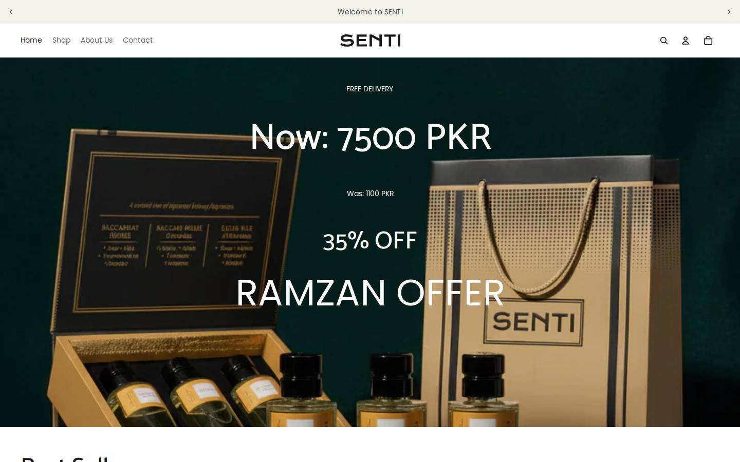 thesenti.com homepage screenshot