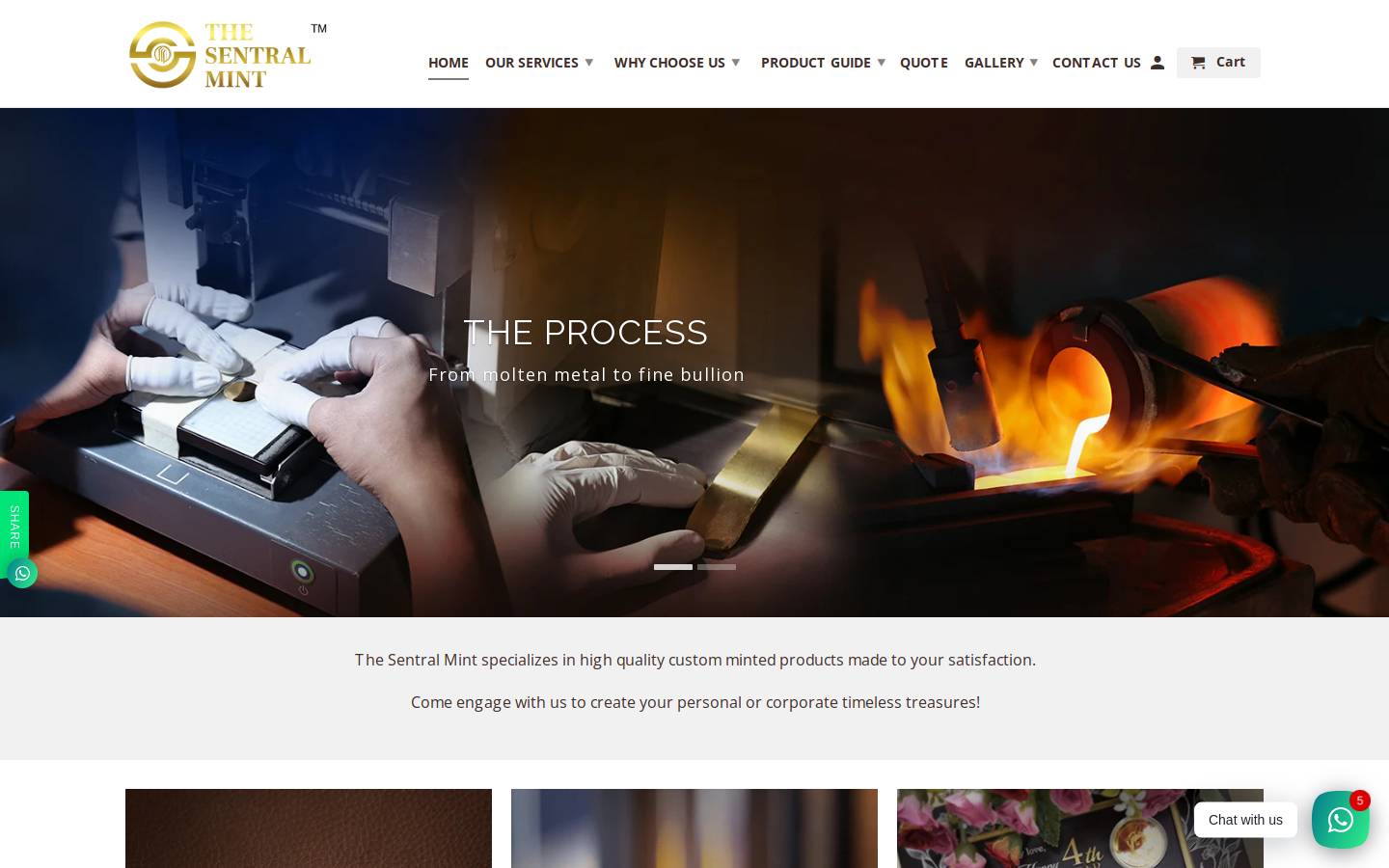 thesentralmint.com homepage screenshot