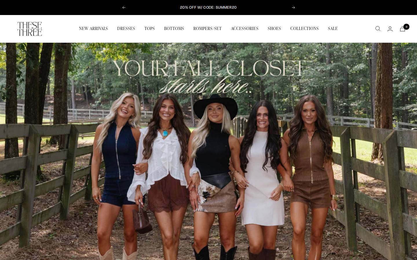thesethreeboutique.com homepage screenshot