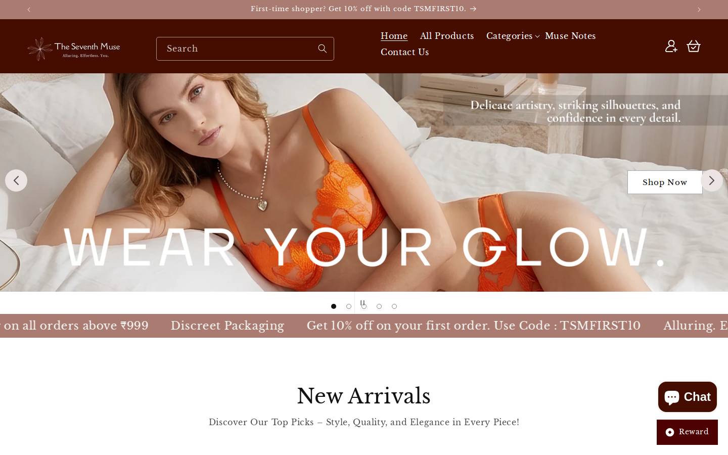 theseventhmuse.com homepage screenshot