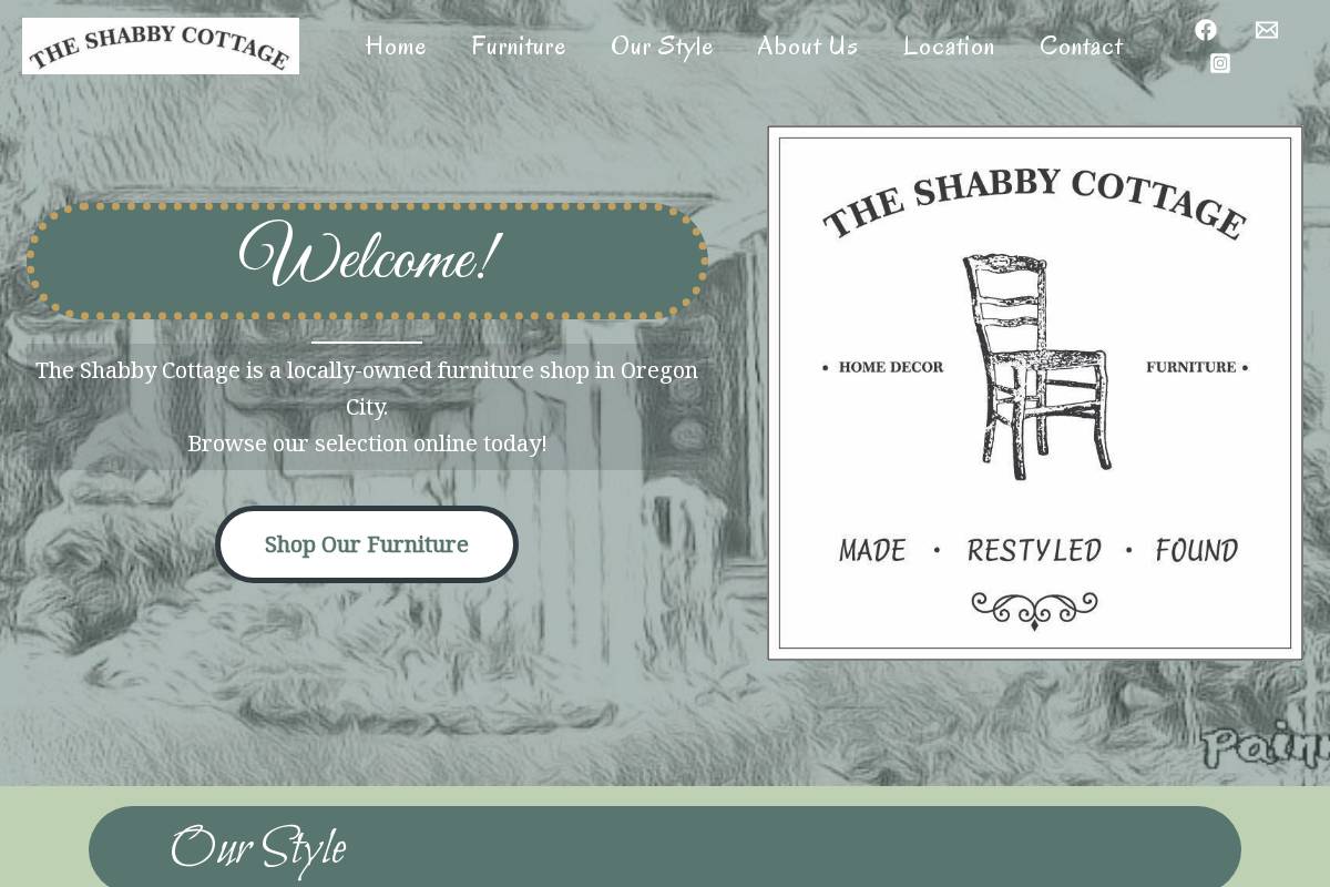 theshabbycottagehome.com homepage screenshot