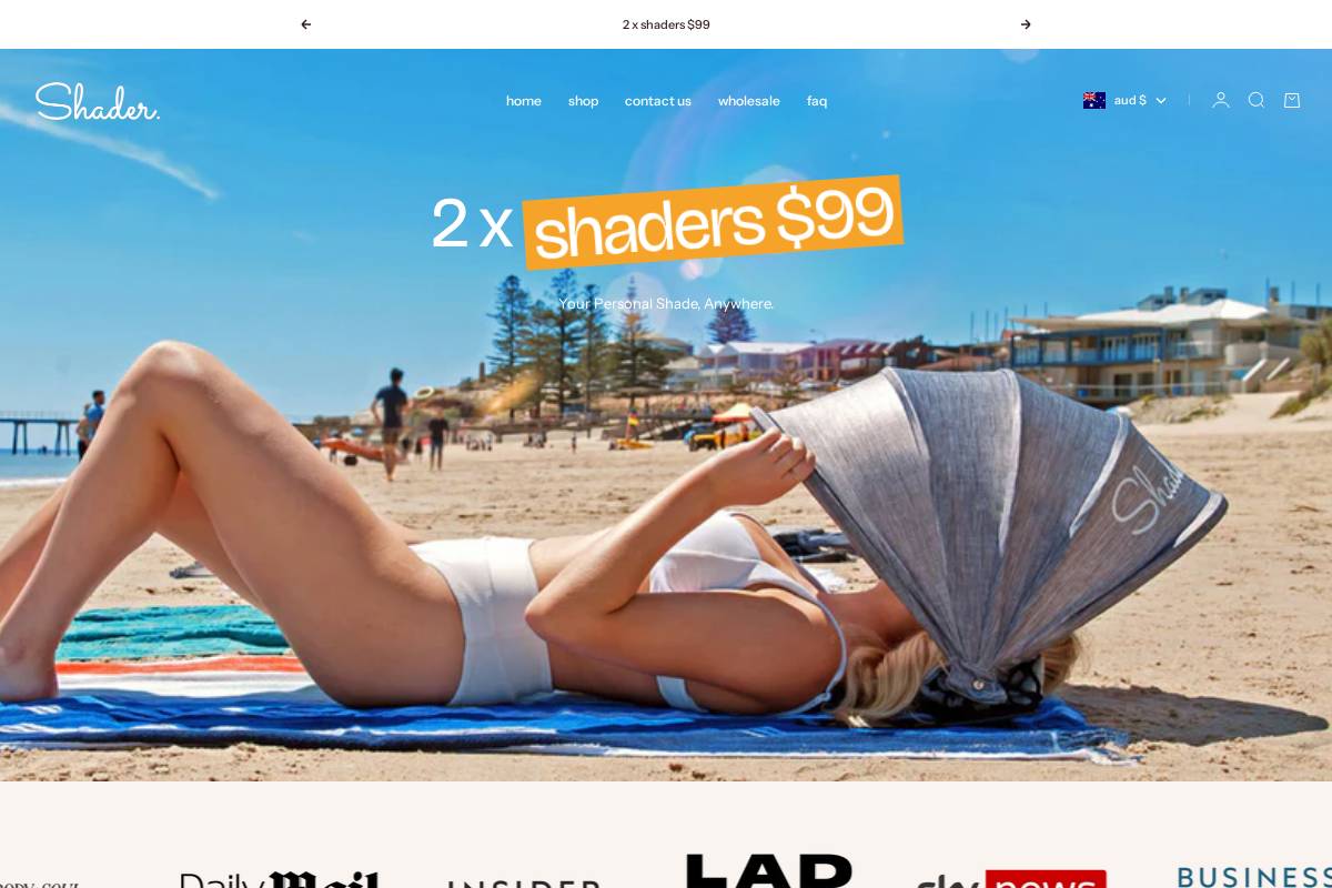 Theshader homepage screenshot