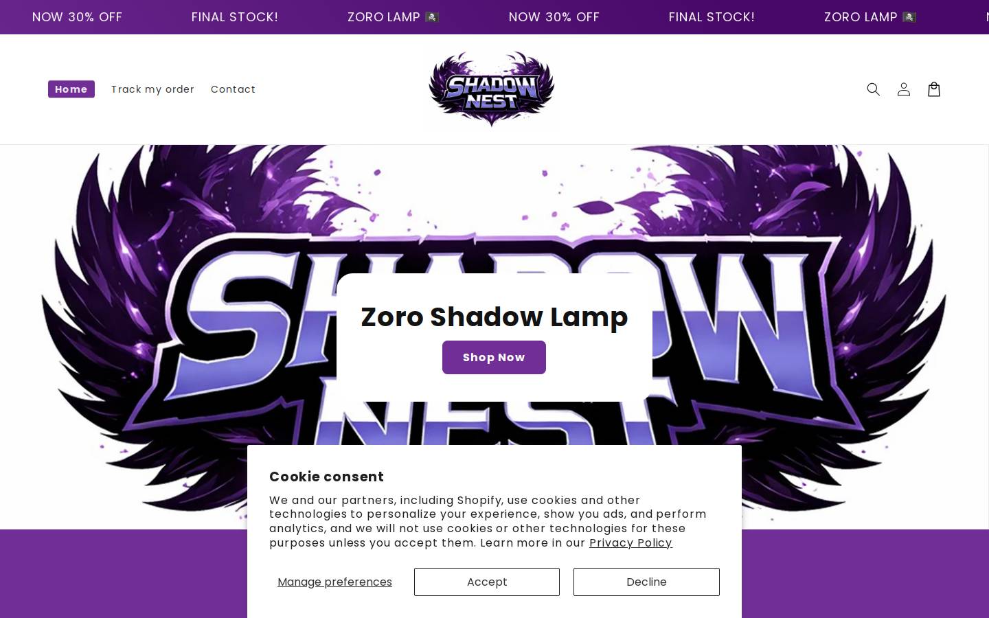 theshadownest.com homepage screenshot