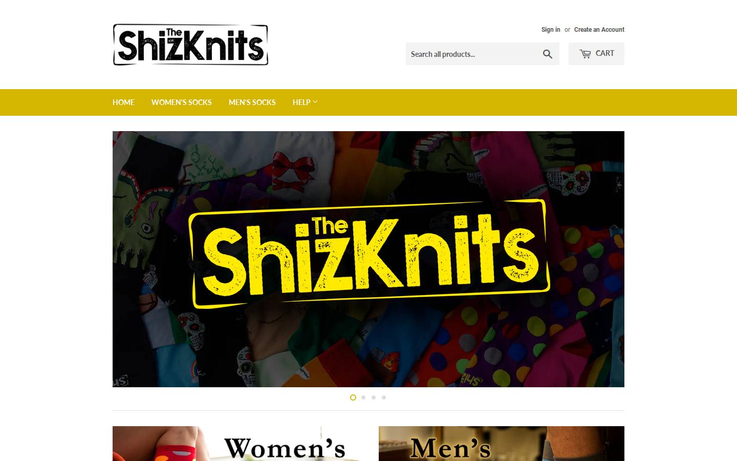 theshizknits.com homepage screenshot