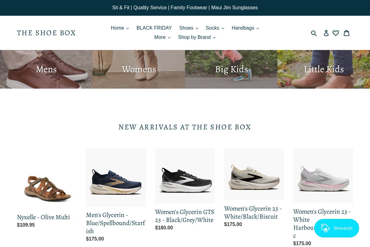 theshoeboxwv.com homepage screenshot