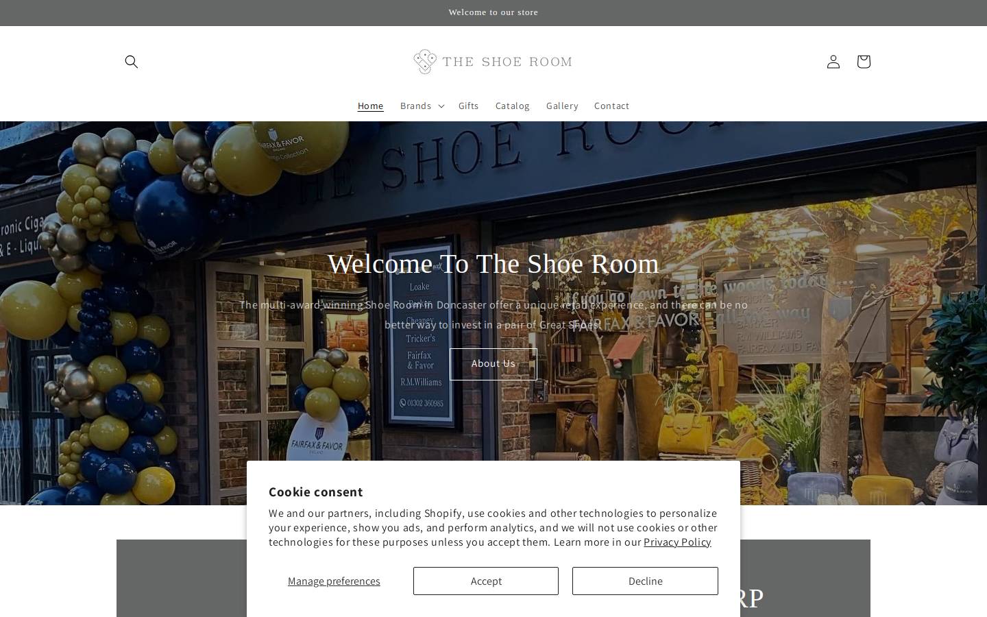 Theshoeroomdoncaster homepage screenshot