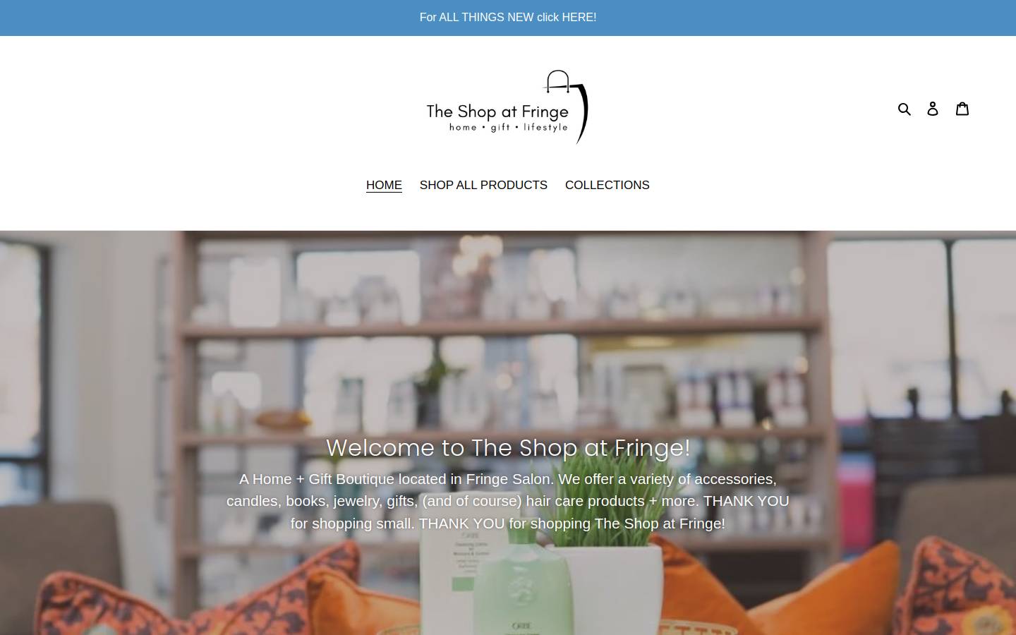 theshopatfringe.com homepage screenshot