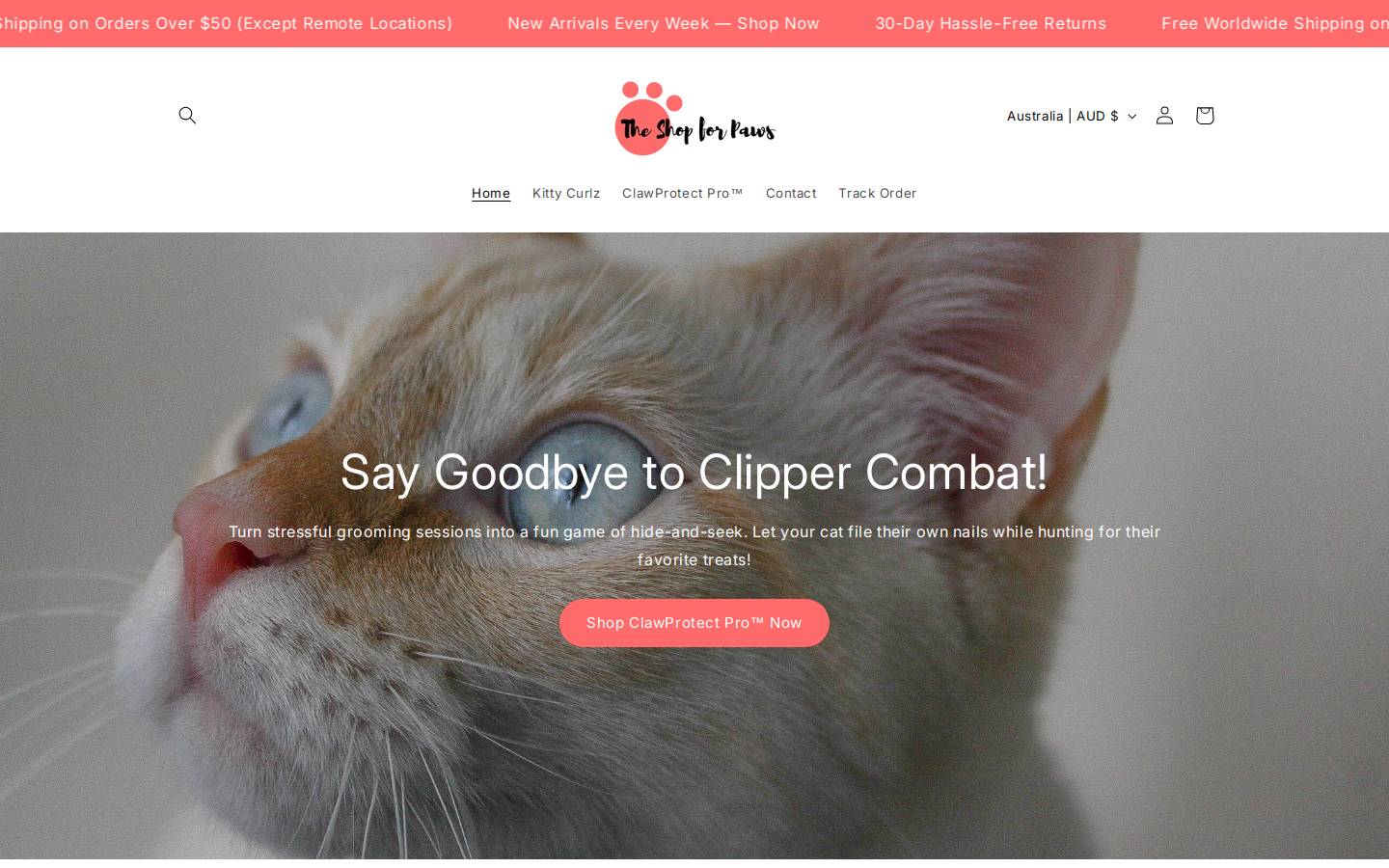 theshopforpaws.com homepage screenshot