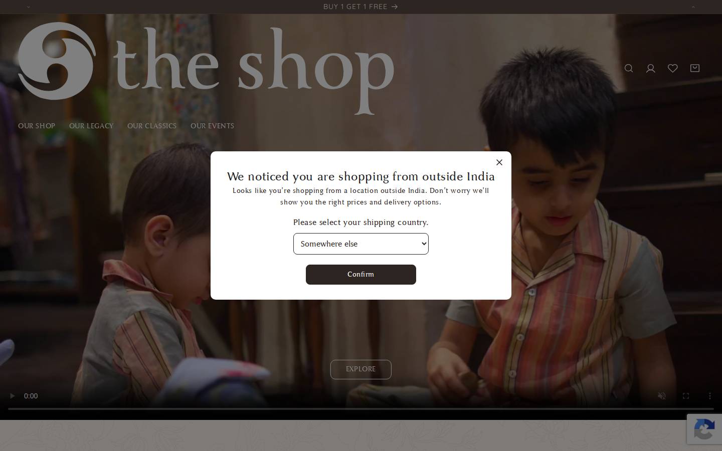 theshopindia.com homepage screenshot