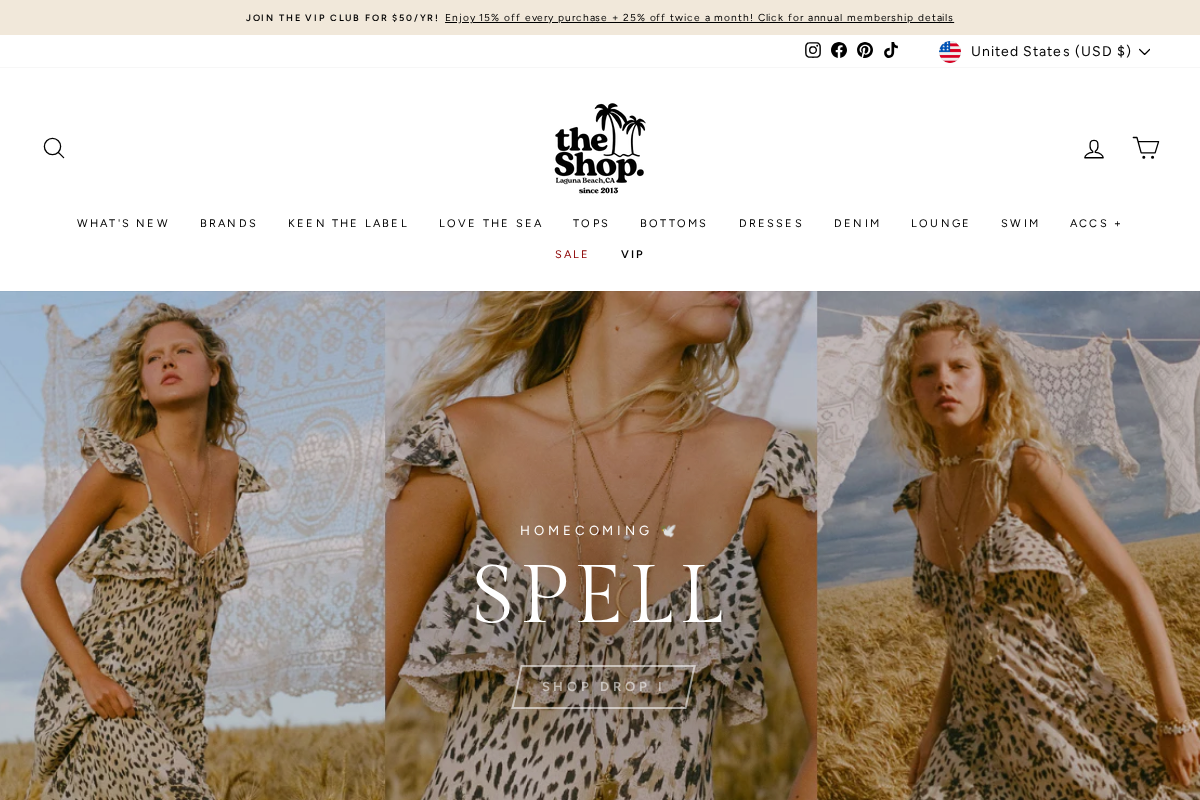 The Shop Laguna Beach homepage screenshot