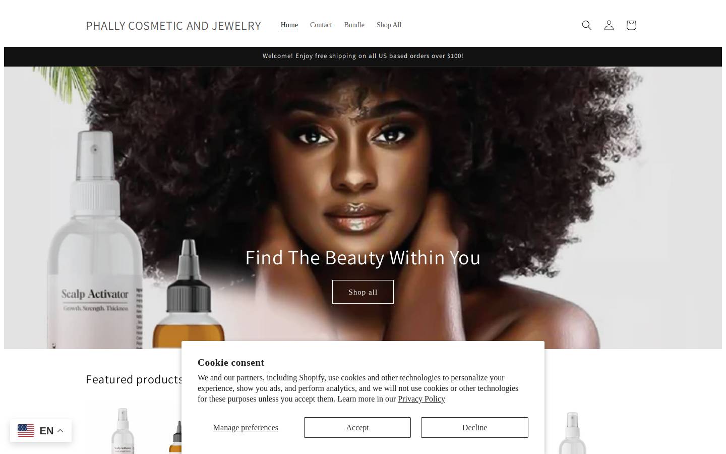 theshopphally.com homepage screenshot
