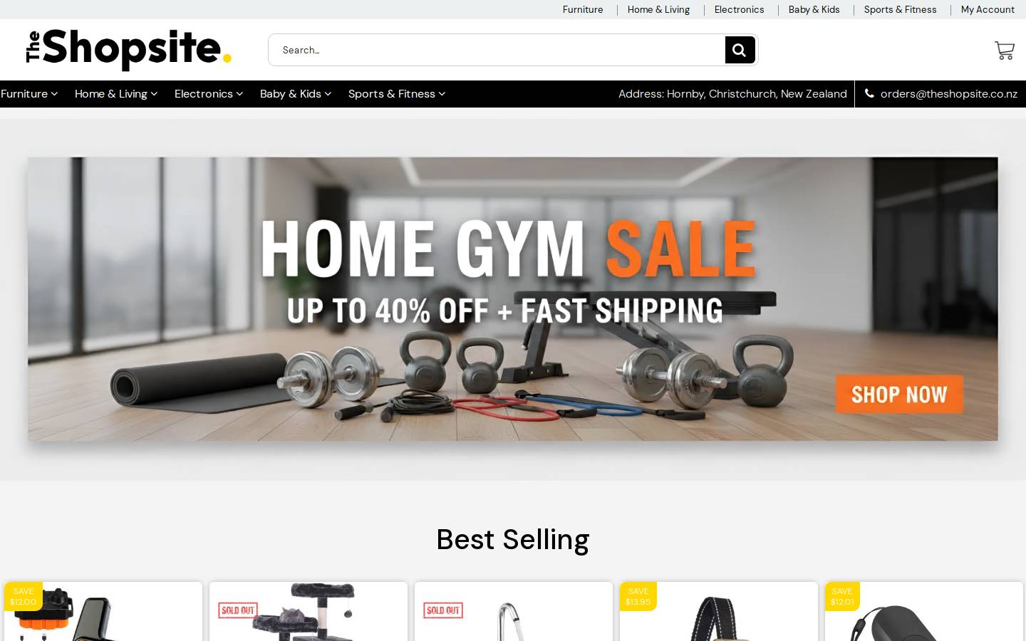 theshopsite.co.nz homepage screenshot
