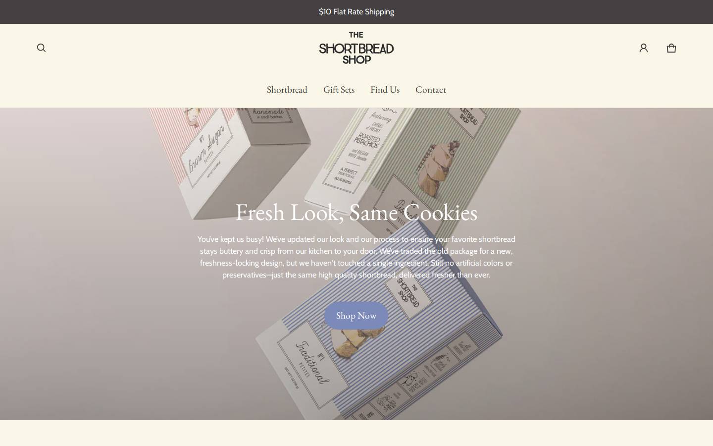 theshortbreadshop.com homepage screenshot