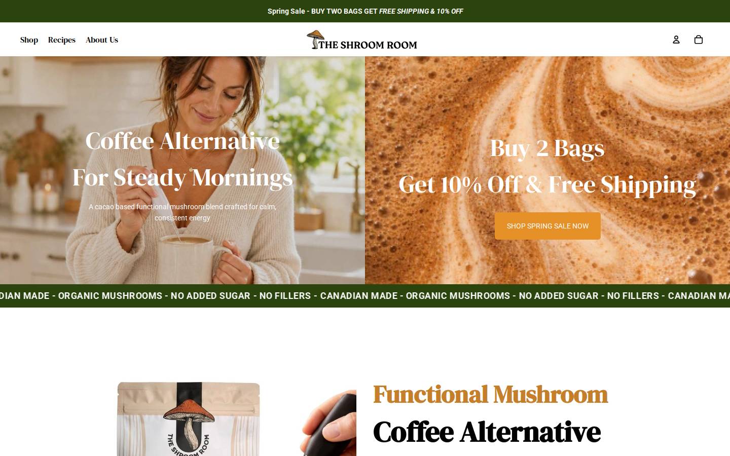 theshroomroom.ca homepage screenshot