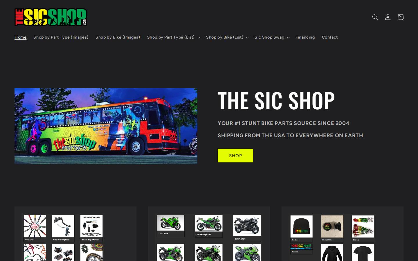 thesicshop.com homepage screenshot