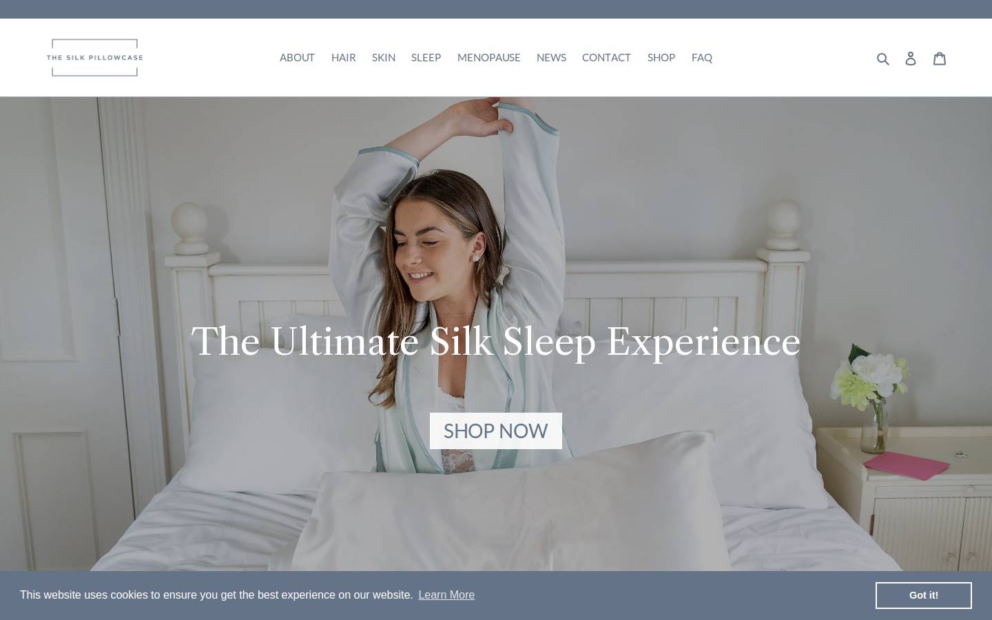 thesilkpillowcase.com homepage screenshot