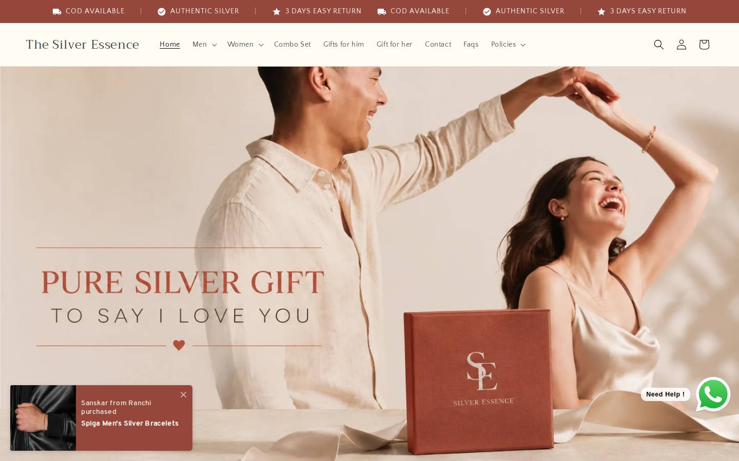 Thesilveressence homepage screenshot