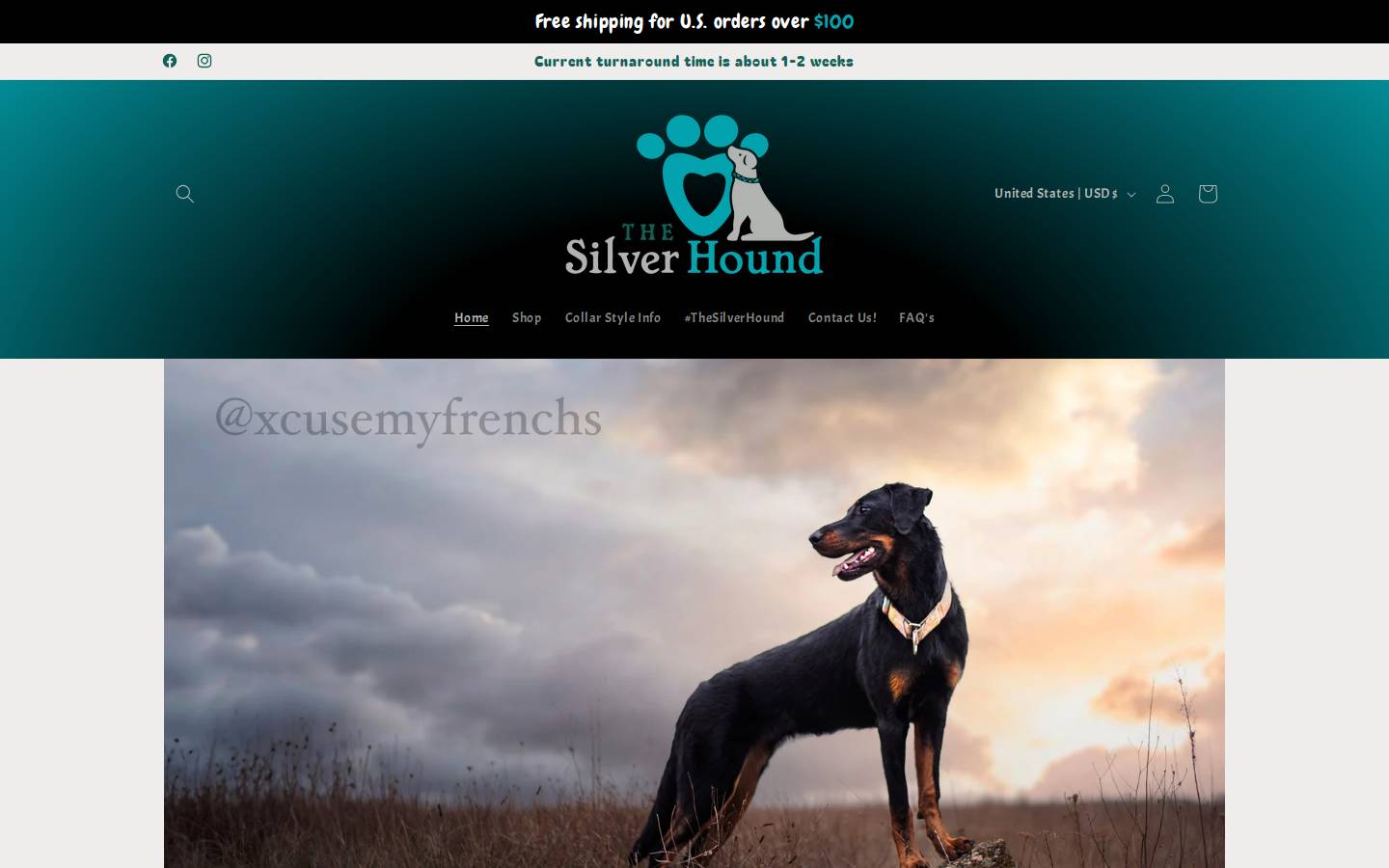 Thesilverhound homepage screenshot