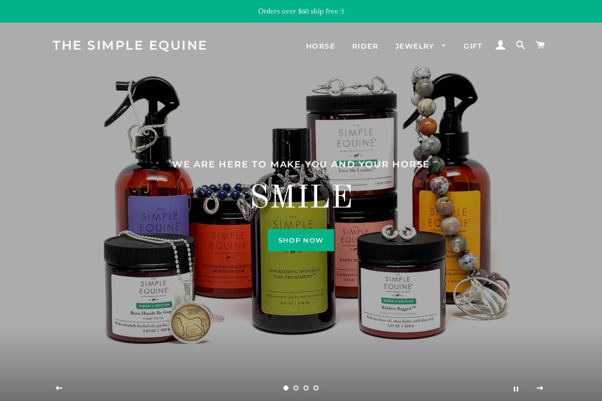 thesimpleequine.com homepage screenshot