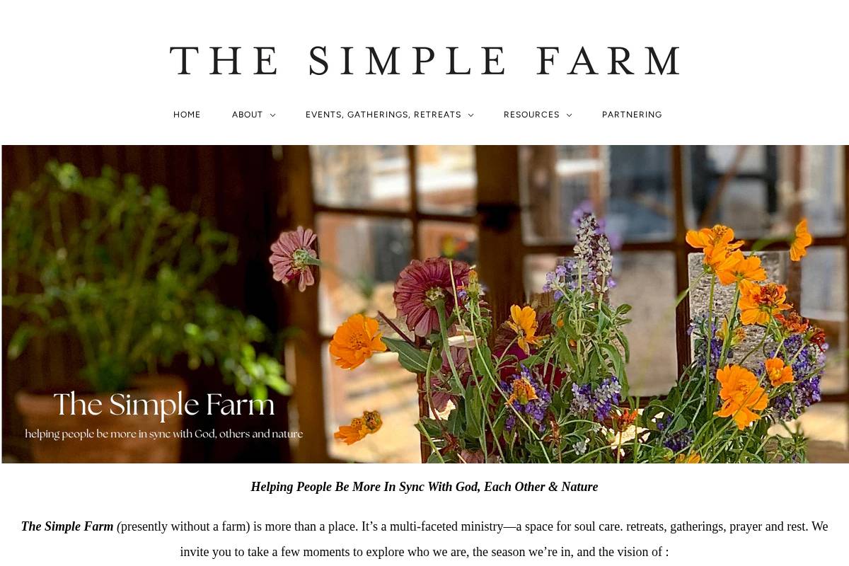 thesimplefarm.net homepage screenshot