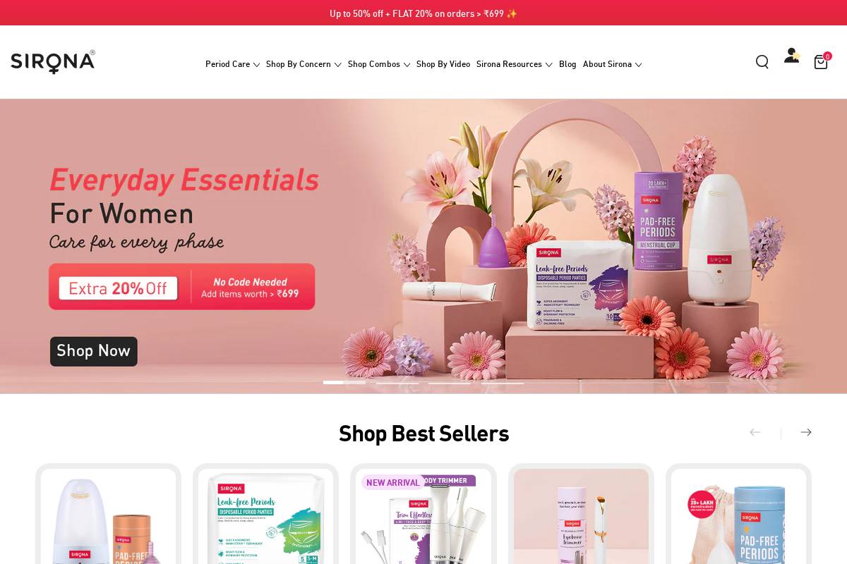 thesirona.com homepage screenshot