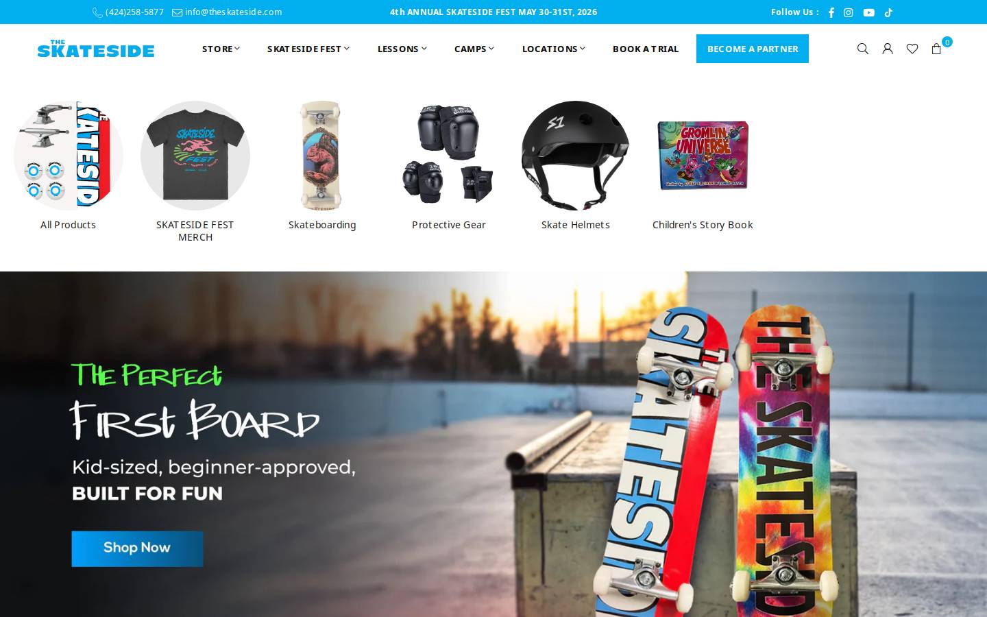 theskateside.com homepage screenshot