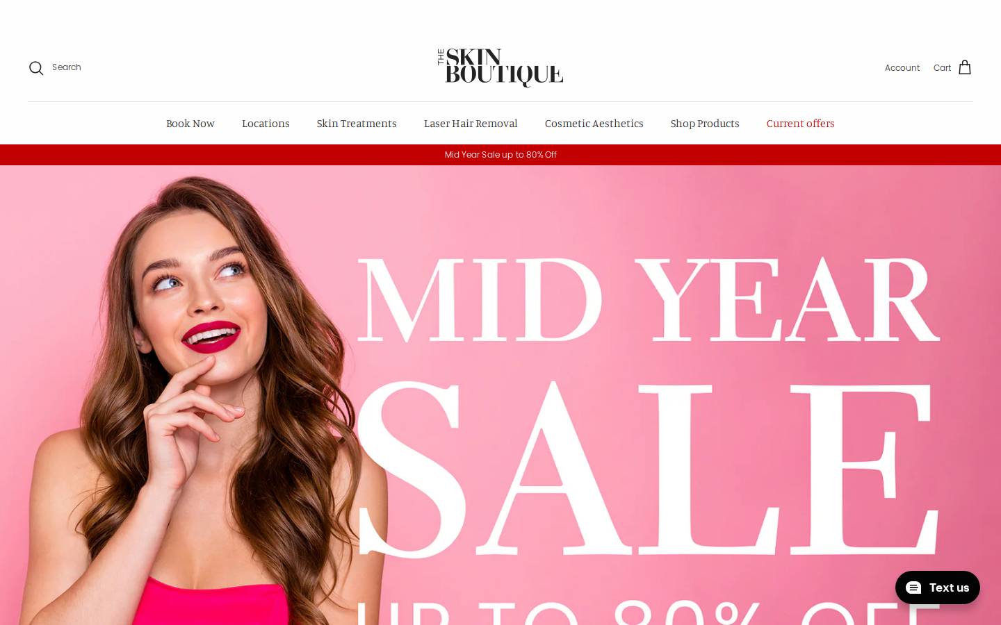 The Skin Boutique homepage screenshot