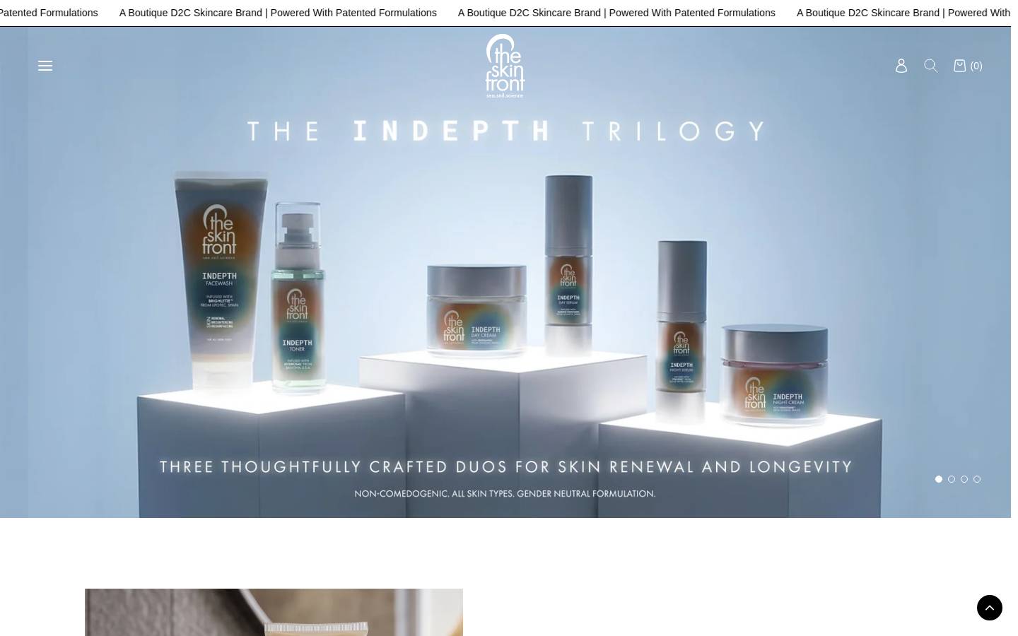 theskinfront.com homepage screenshot