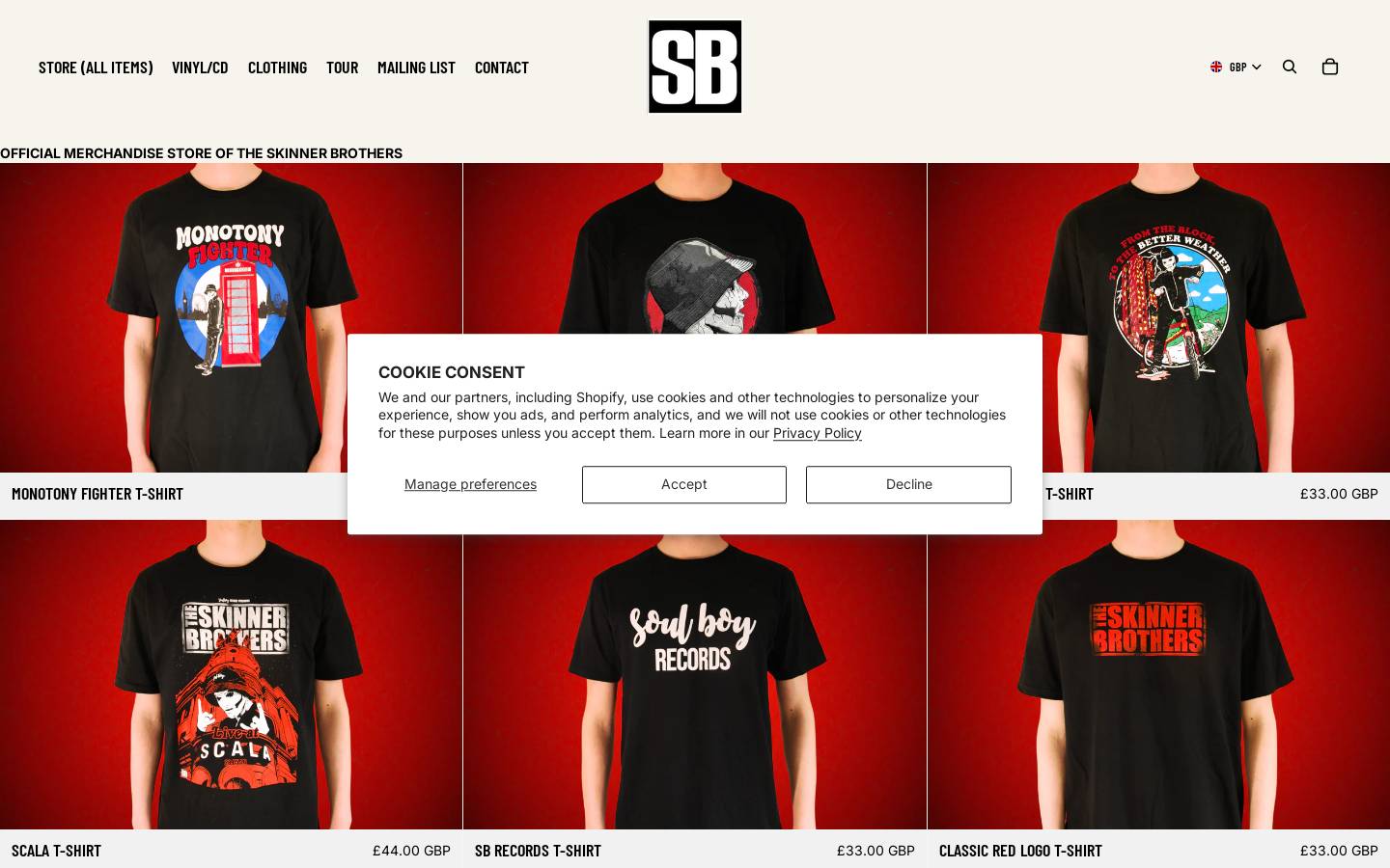 theskinnerbrothers.com homepage screenshot