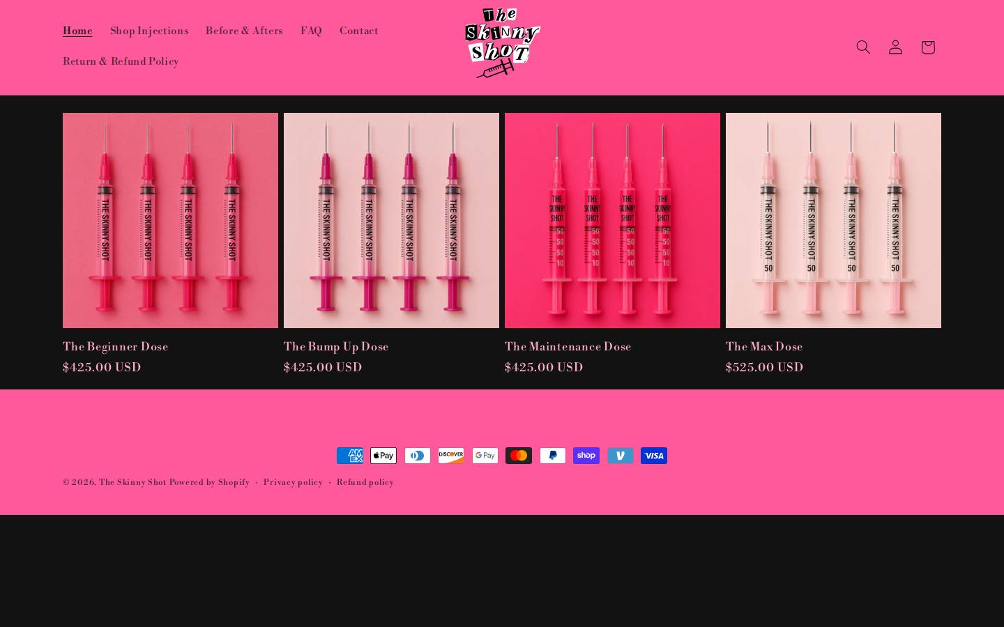 theskinnyshot.co homepage screenshot