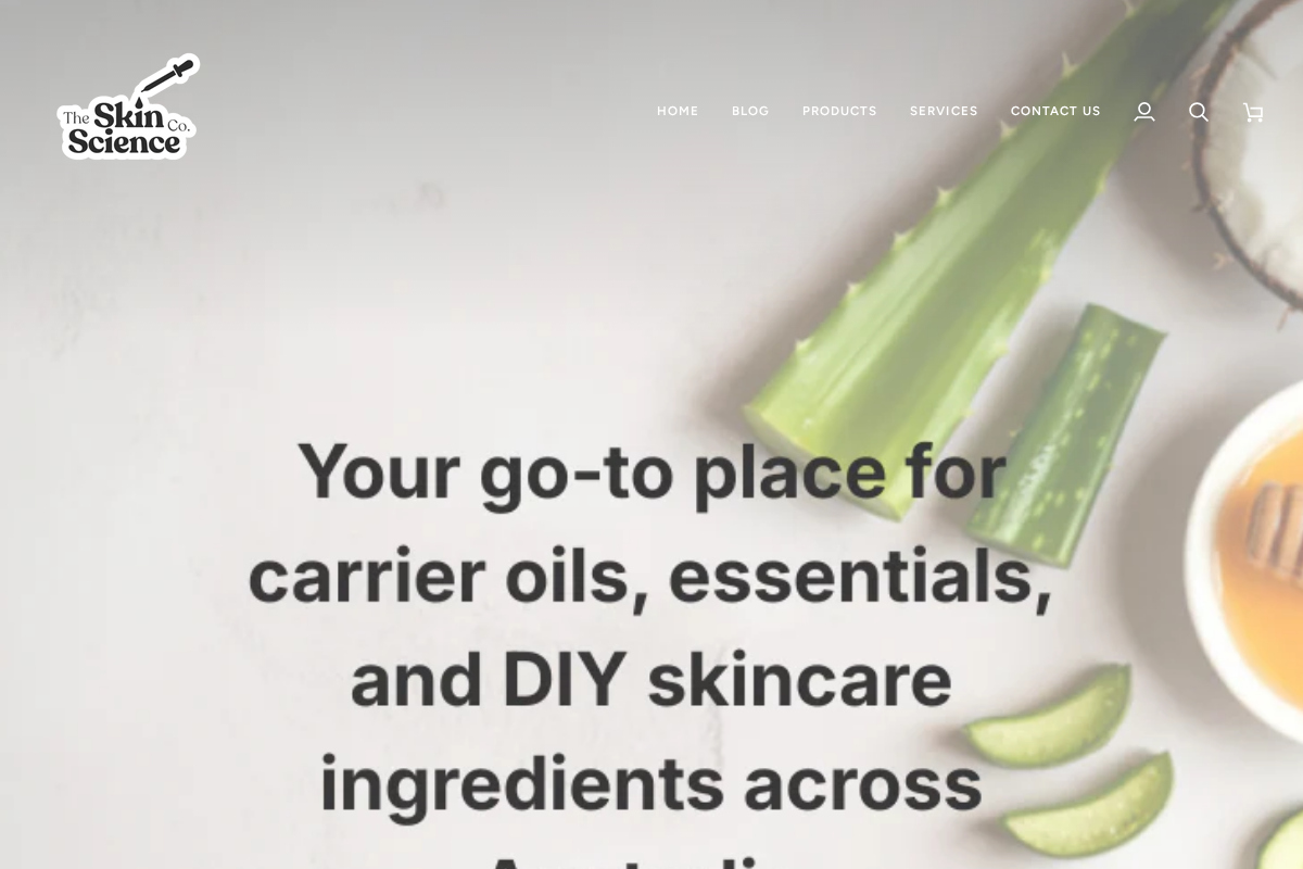 The Skin Science Company homepage screenshot