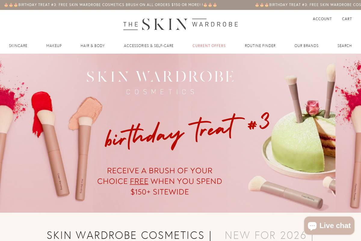 theskinwardrobe.com homepage screenshot