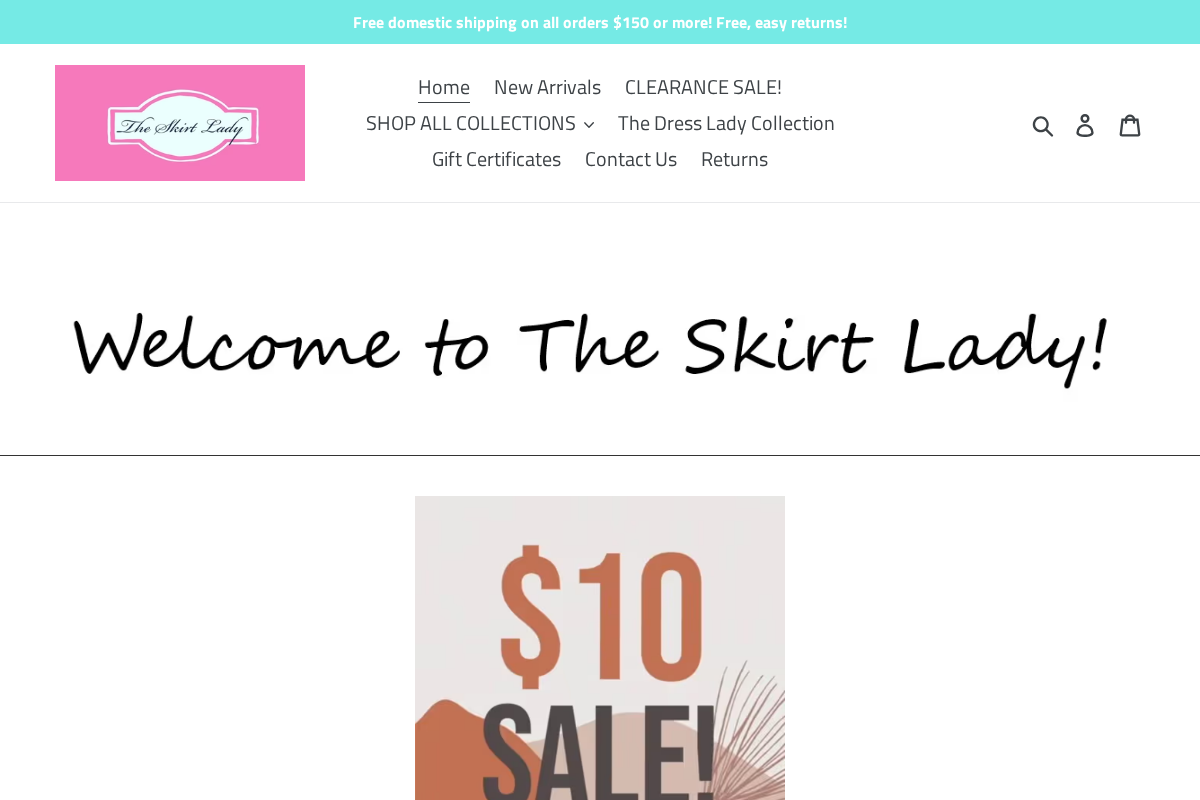 The Skirt Lady homepage screenshot