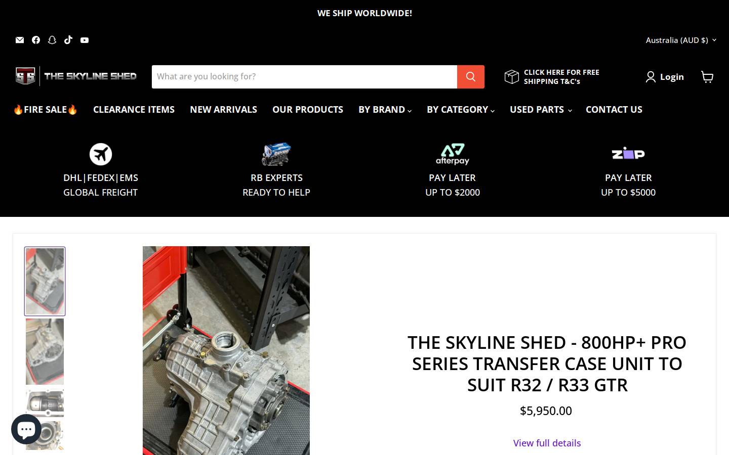 theskylineshed.com.au homepage screenshot