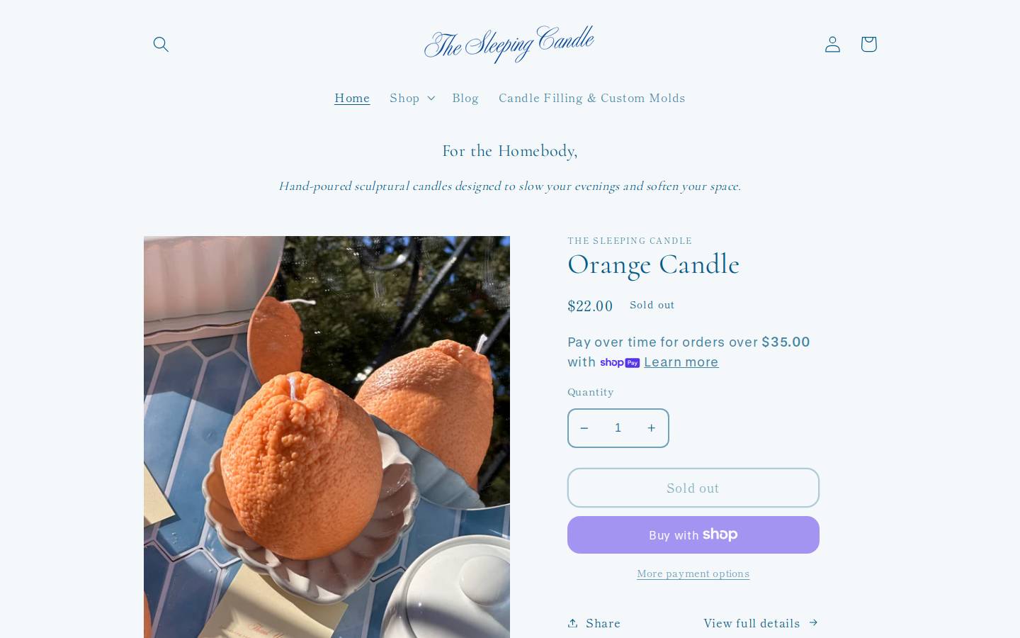 thesleepingcandle.com homepage screenshot