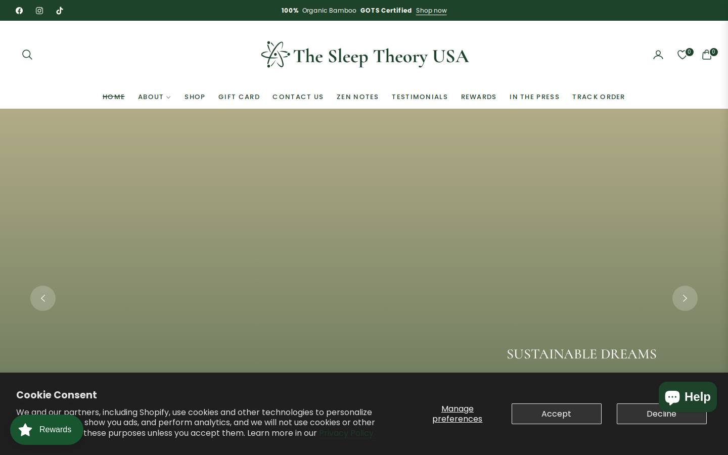 thesleeptheory.com homepage screenshot