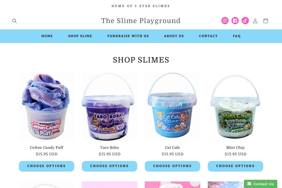 theslimeplayground.com homepage screenshot