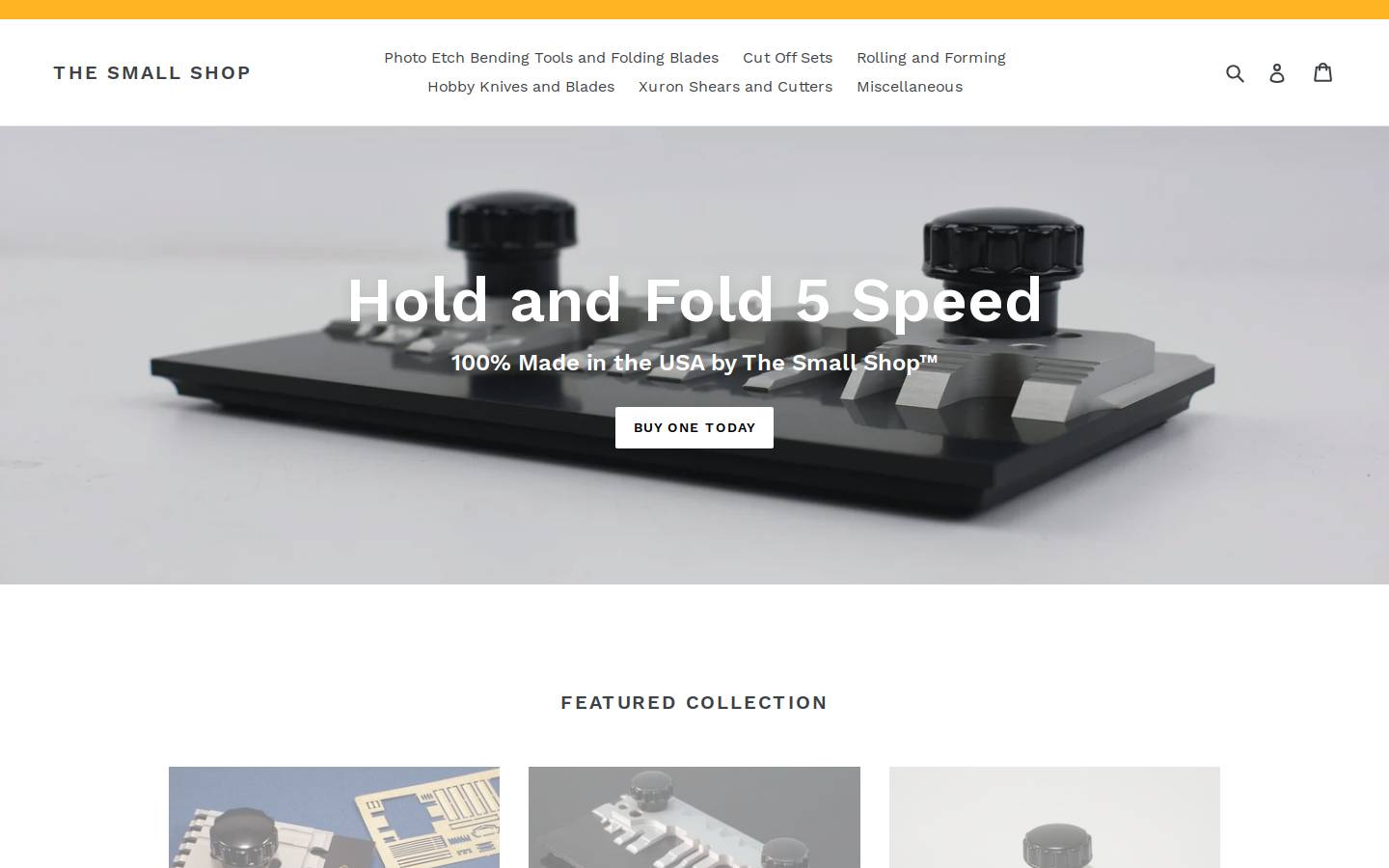 thesmallshop.com homepage screenshot