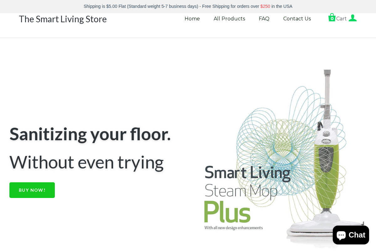 The Smart Living Store homepage screenshot