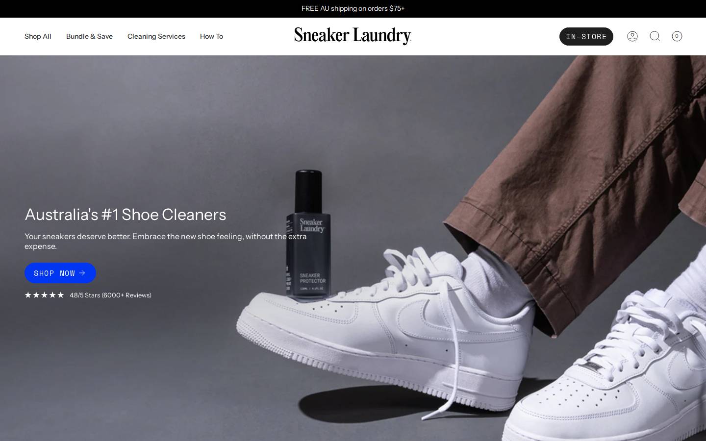 thesneakerlaundry.com.au homepage screenshot