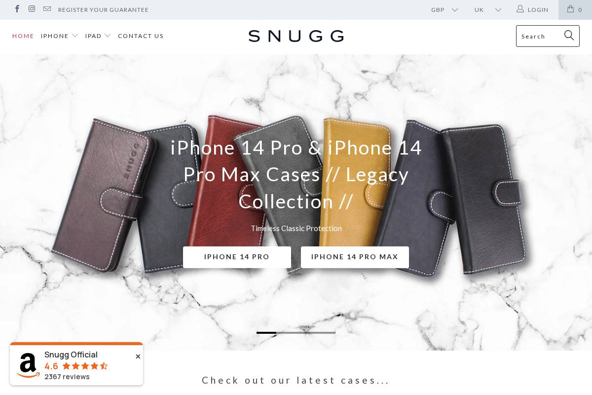 The Snugg homepage screenshot
