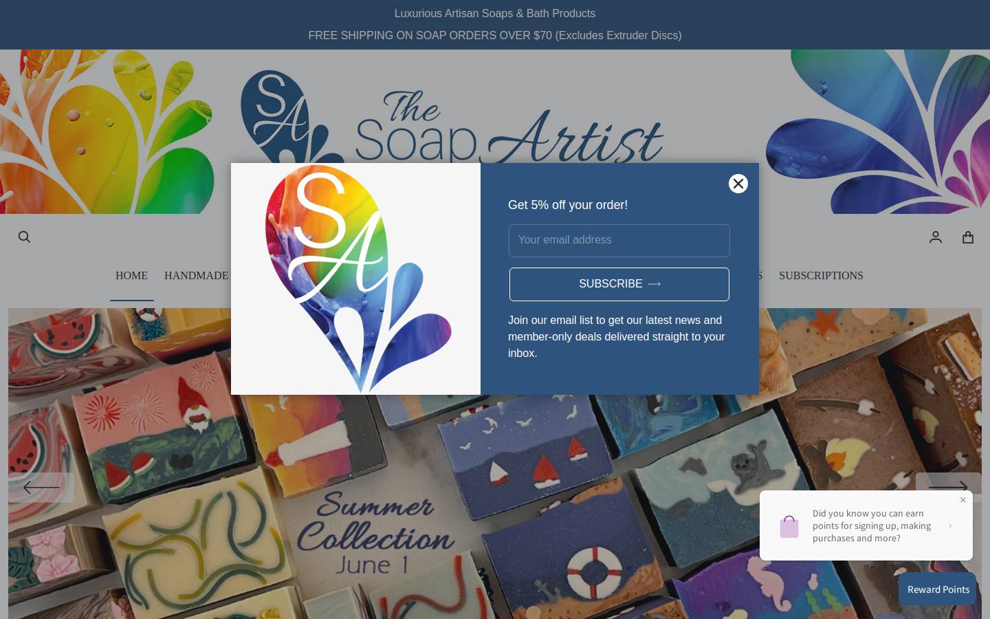 thesoapartist.com homepage screenshot
