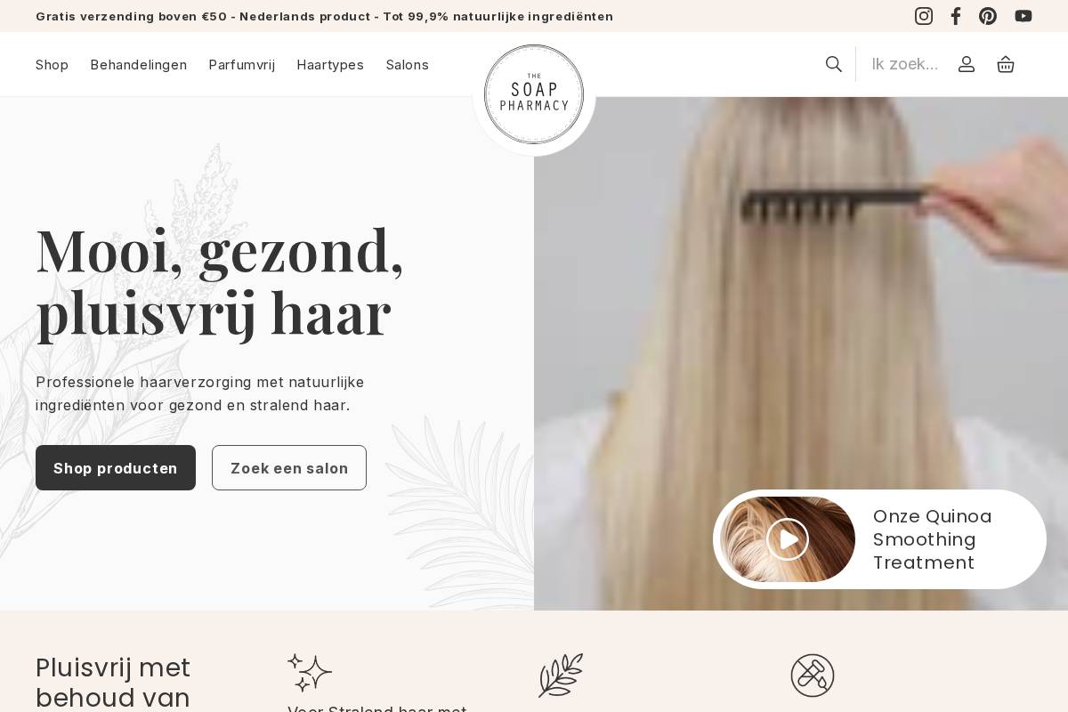 thesoappharmacy.nl homepage screenshot