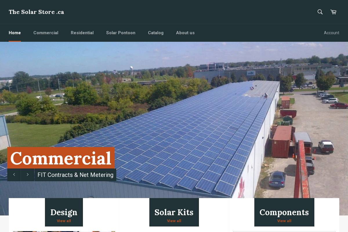 The Solar Store homepage screenshot