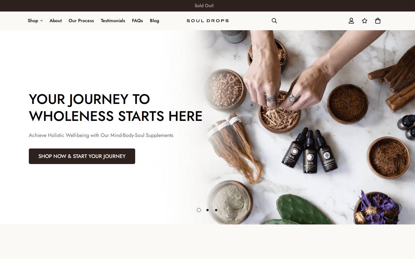 thesouldrops.com homepage screenshot