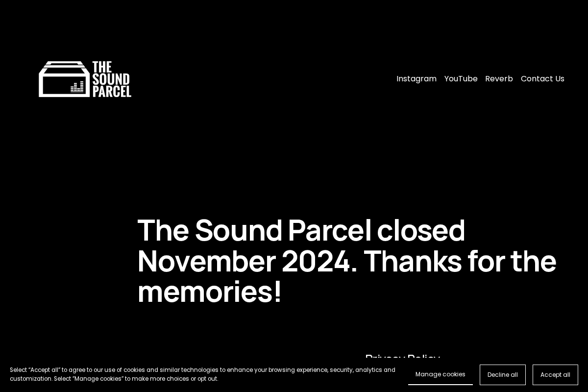The Sound Parcel homepage screenshot